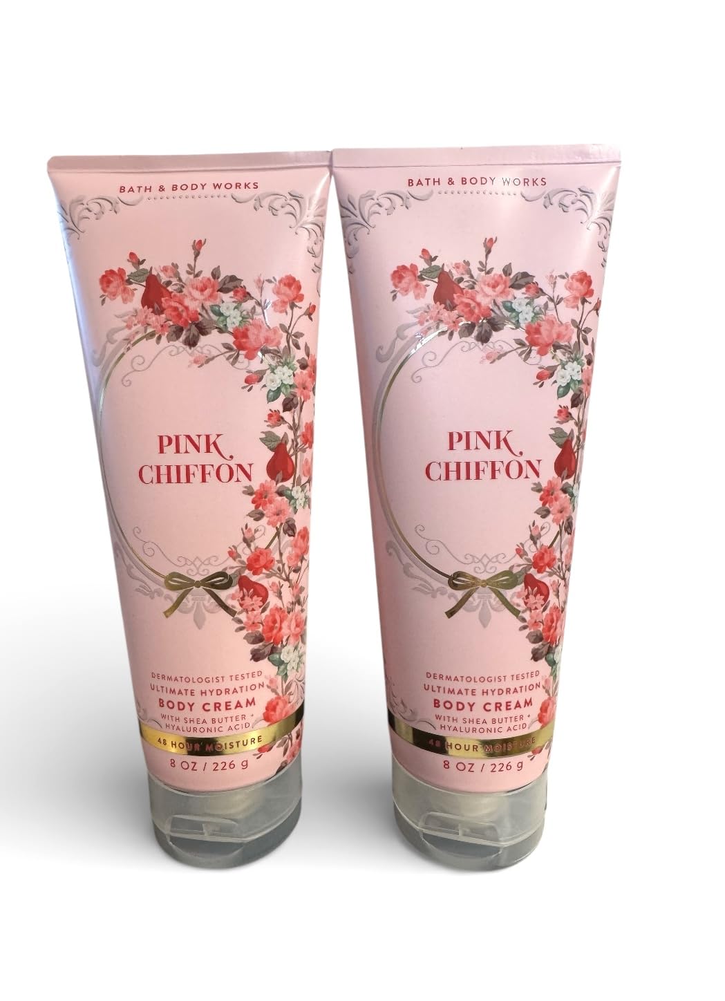 Bath & Body Works Pink Chiffon Ultra Shea Body Cream – 8 oz / 226 g Bundle of 2 | Signature Collection | 24-Hour Moisture