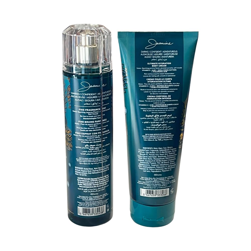 Bath & Body Works Princess Jasmine Gift Set – Fine Fragrance Mist & Hydration Cream