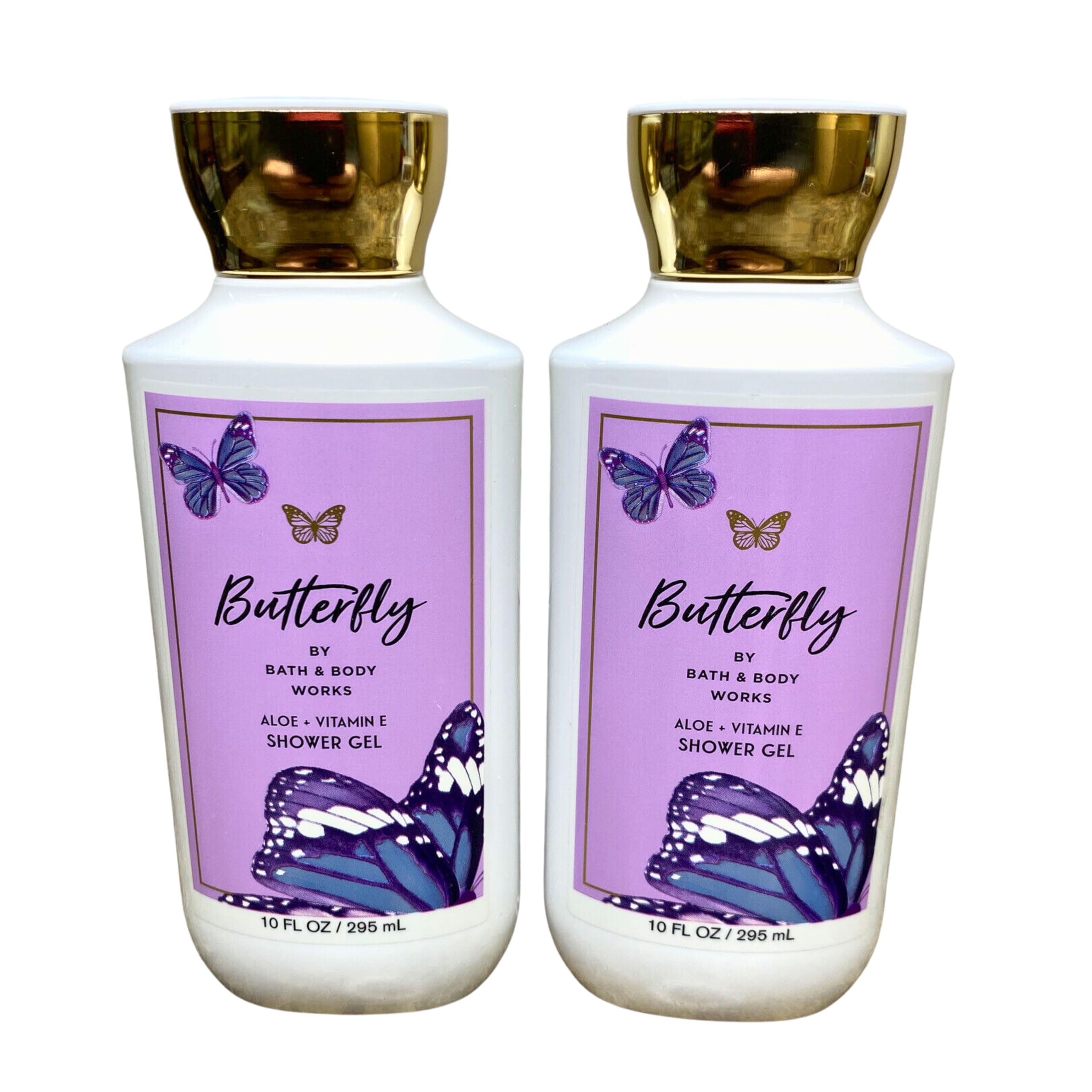 Bath & Body Works Shea + Vitamin E Shower Gel – Butterfly 2-Pack, 10 oz Each (Purple)