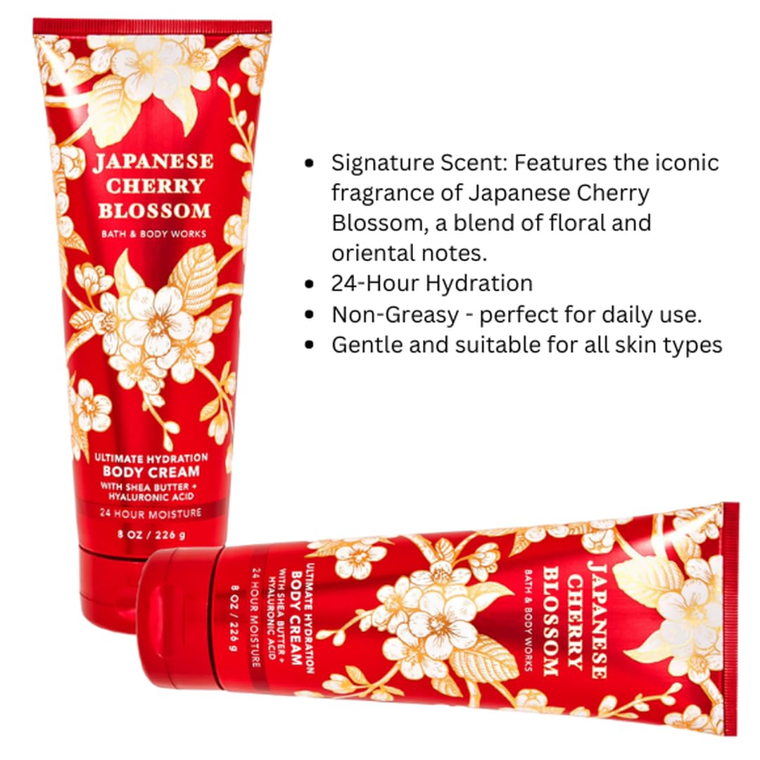 Bath & Body Works Signature Ultra Shea Body Cream – Japanese Cherry Blossom, 8 oz