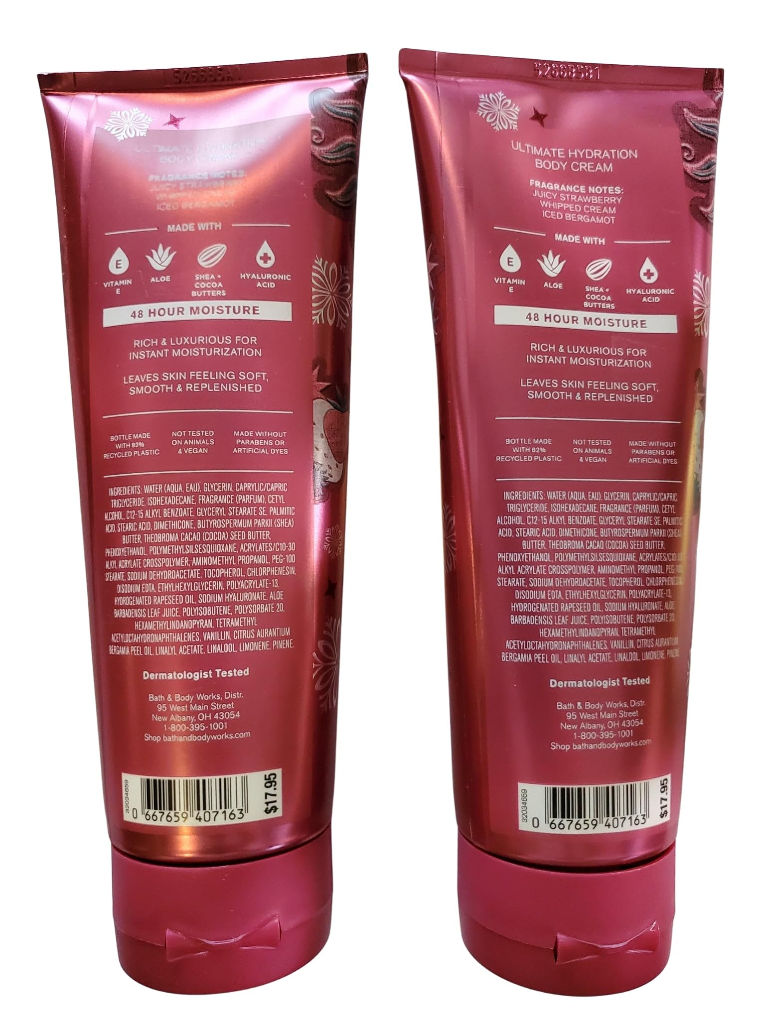 Bath & Body Works Strawberry Snowflakes Ultimate Hydration Body Cream – 2 x 8 oz