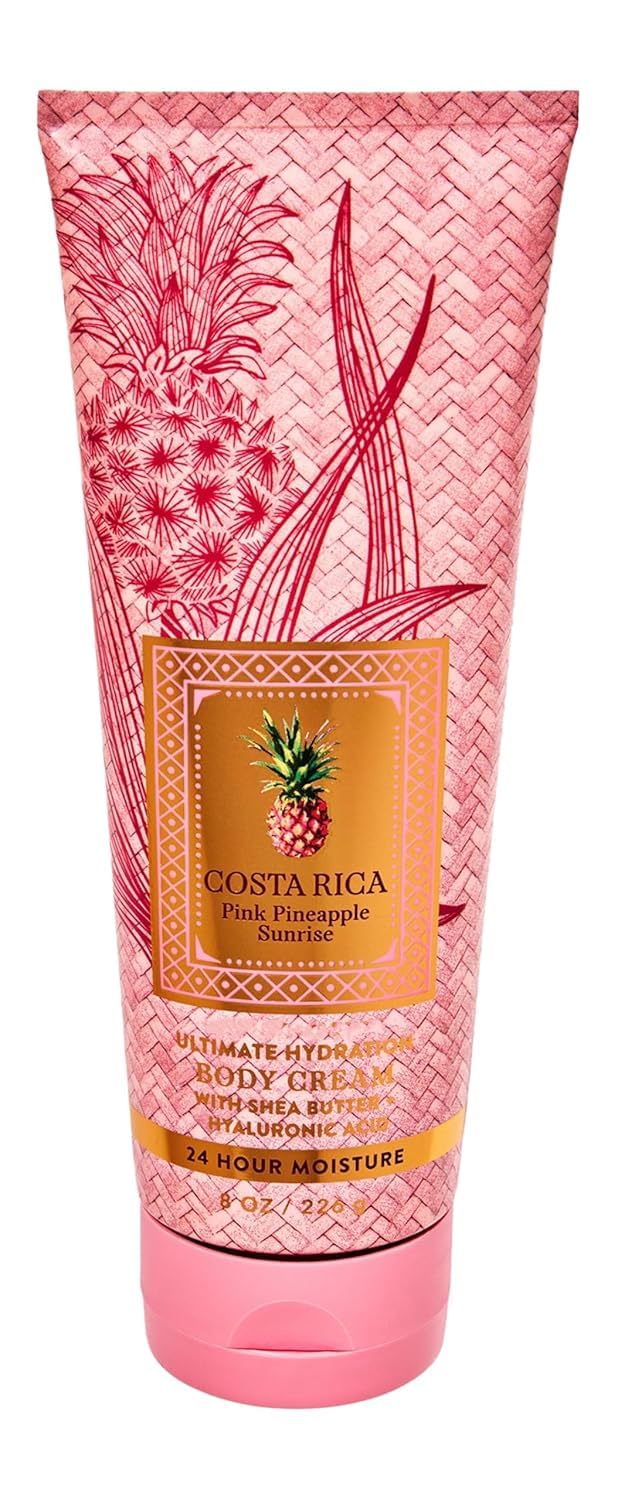 Bath & Body Works Ultimate Hydration Body Cream Gift Set for Women – 8 oz – Costa Rica Pink Pineapple Sunrise