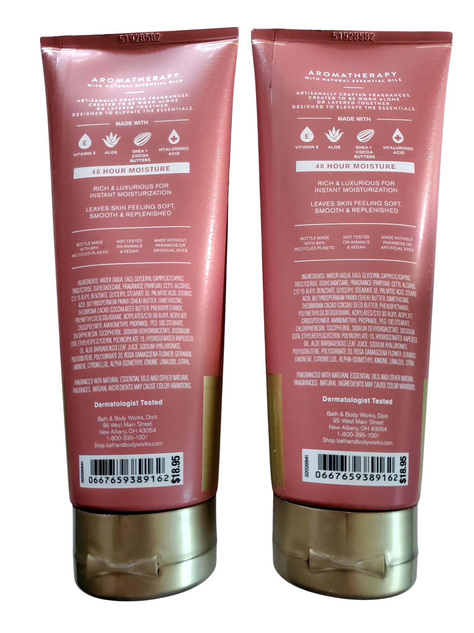 Bath & Body Works Aromatherapy Heirloom Rose Ultimate Hydration Body Cream Pack of 2 (8 oz each)