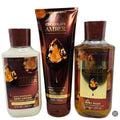 Bath & Body Works Chocolate Amber 3-Piece Gel Wash, Lotion & Cream Set