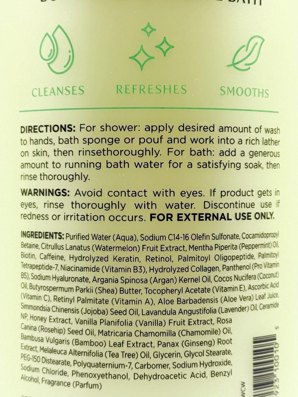 Bath Lounge Watermelon & Fresh Mint Body Wash & Bubble Bath – 32 oz Dual-Action Formula