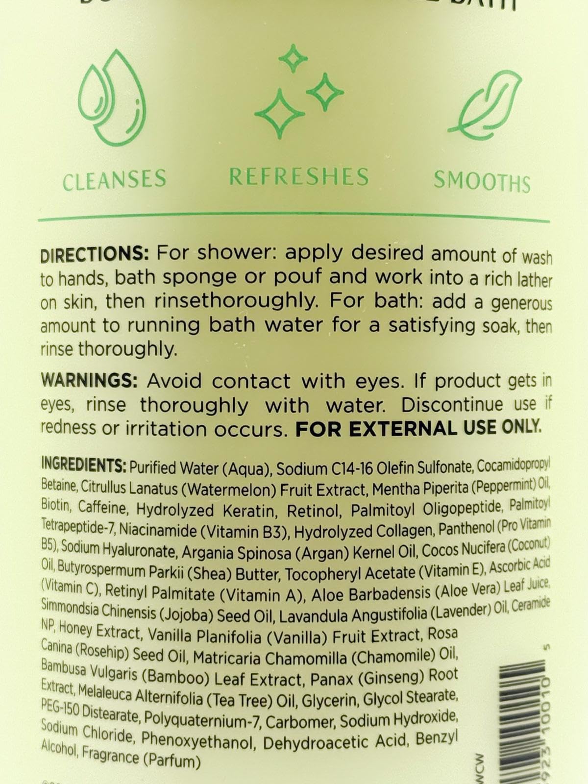 Bath Lounge Watermelon & Fresh Mint Body Wash & Bubble Bath – 32 oz Dual-Action Formula