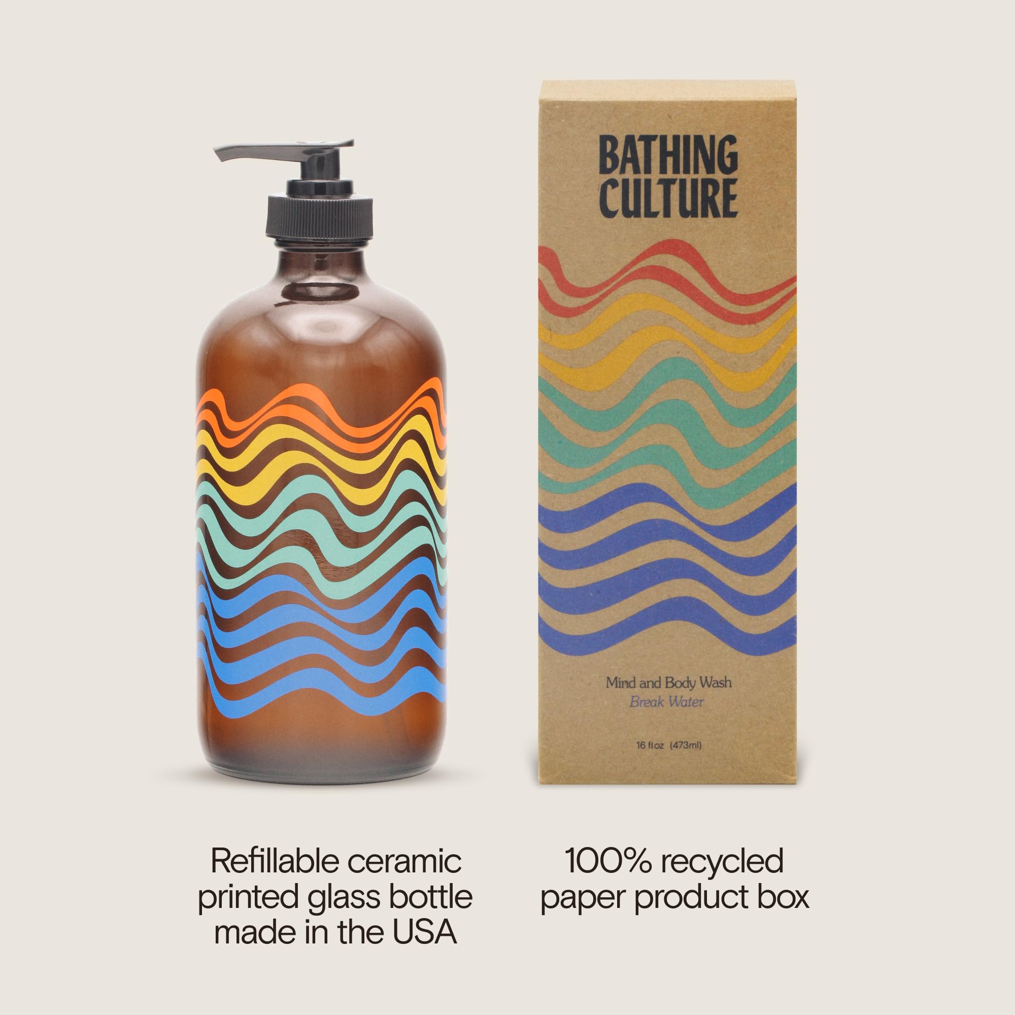 Bathing Culture Organic Mind + Body Wash – Break Water, Cathedral Grove, 16 oz, Vegan & Biodegradable