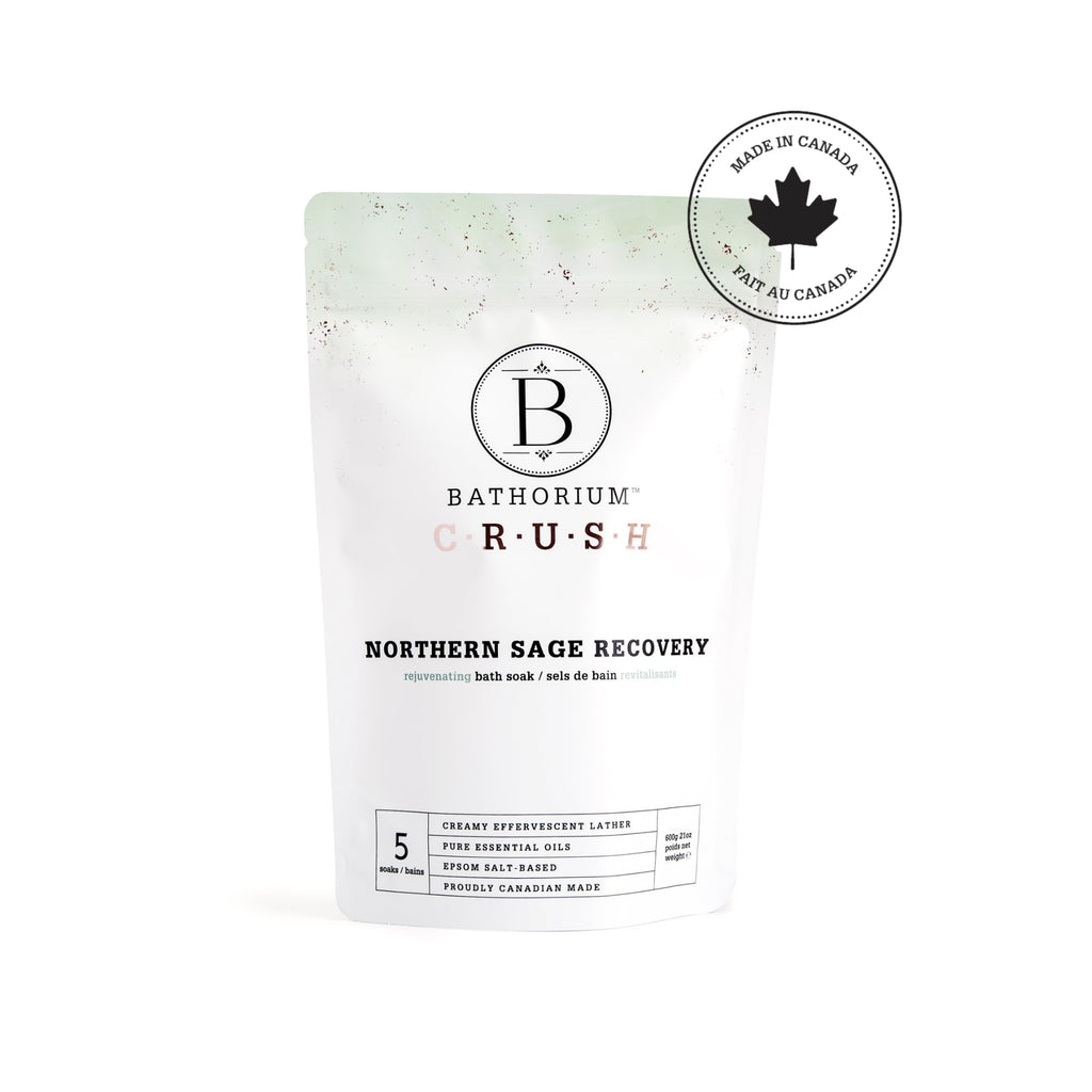 Bathorium Northern Sage Recovery Crush Bath Soak – Dead Sea & Epsom Salts, Sage, Pine, Eucalyptus | 5+ Baths | 21 oz