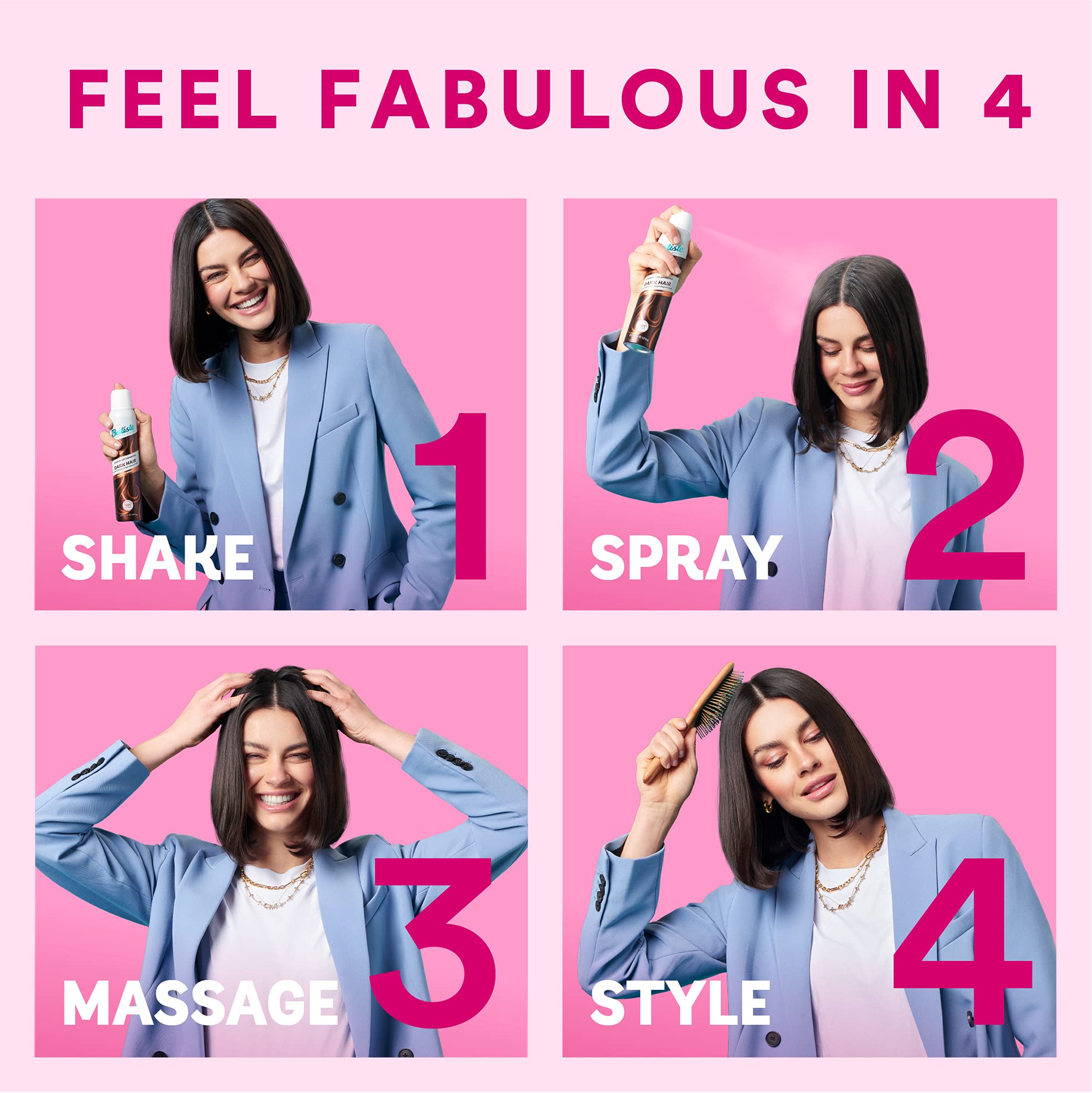 Batiste Dry Shampoo Bare – 6.73 fl oz (Pack of 6) | Subtle Fragrance, Oil Refresh