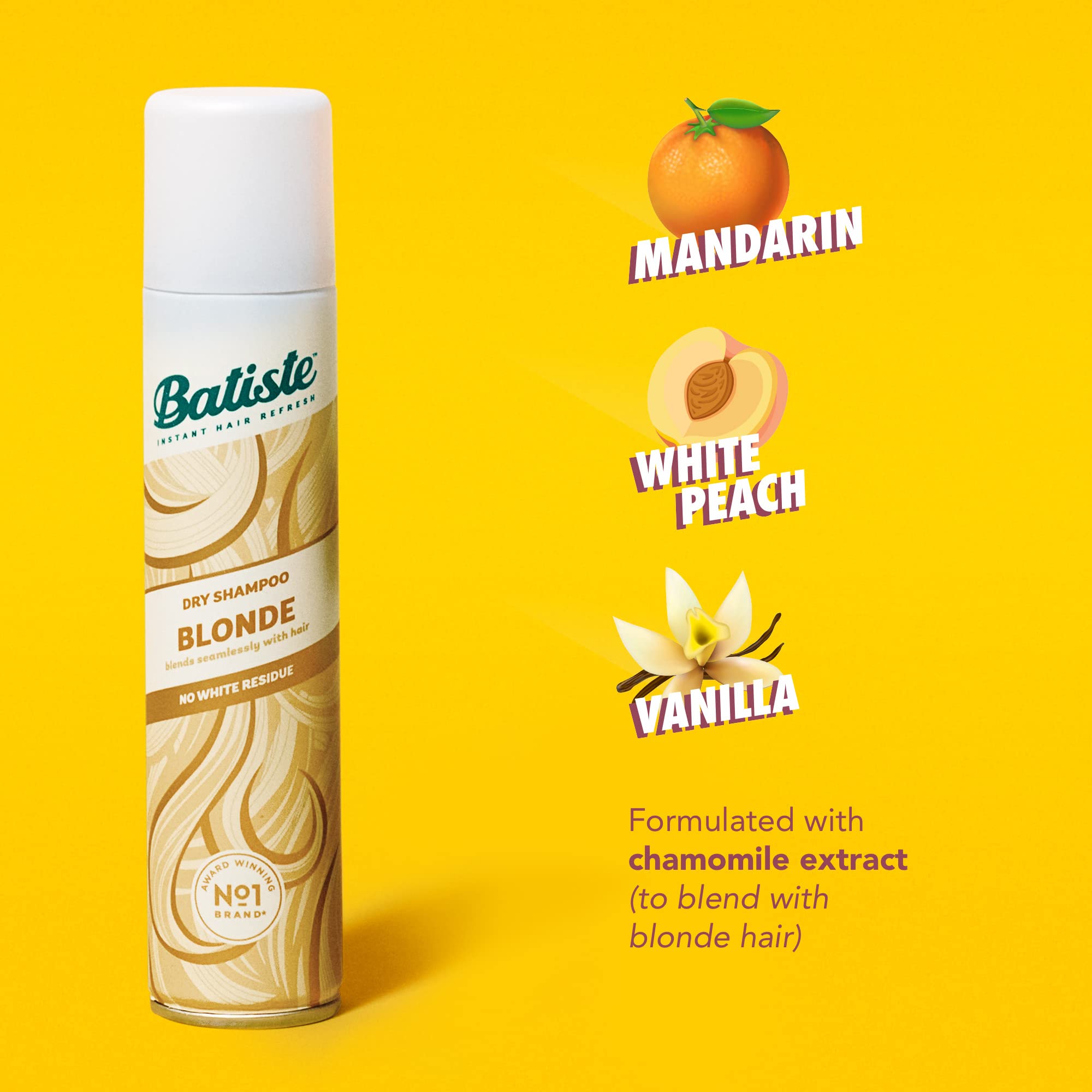 Batiste Dry Shampoo Blonde, 6.35oz | Brilliant Blonde Color-Tinted Refresh
