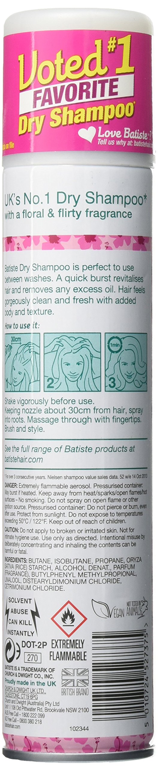 Batiste Dry Shampoo Dry Blush 6.73 oz (199 ml) – Floral & Flirty Fragrance