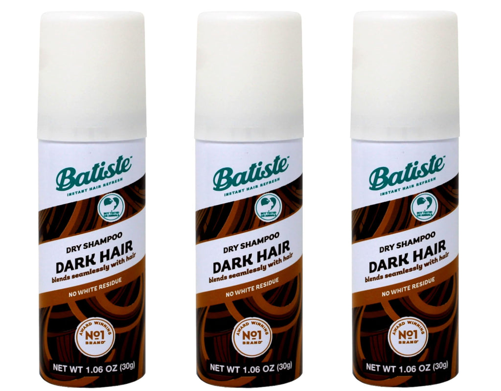 Batiste Dry Shampoo Dark Mini 3-Pack – Quick Color-Blend Refresh