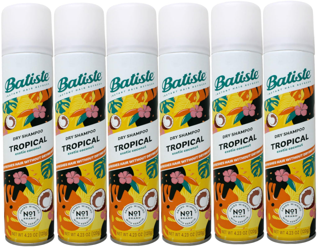 Batiste Dry Shampoo Tropical – Exotic Coconut, 4.23 oz (Pack of 6)