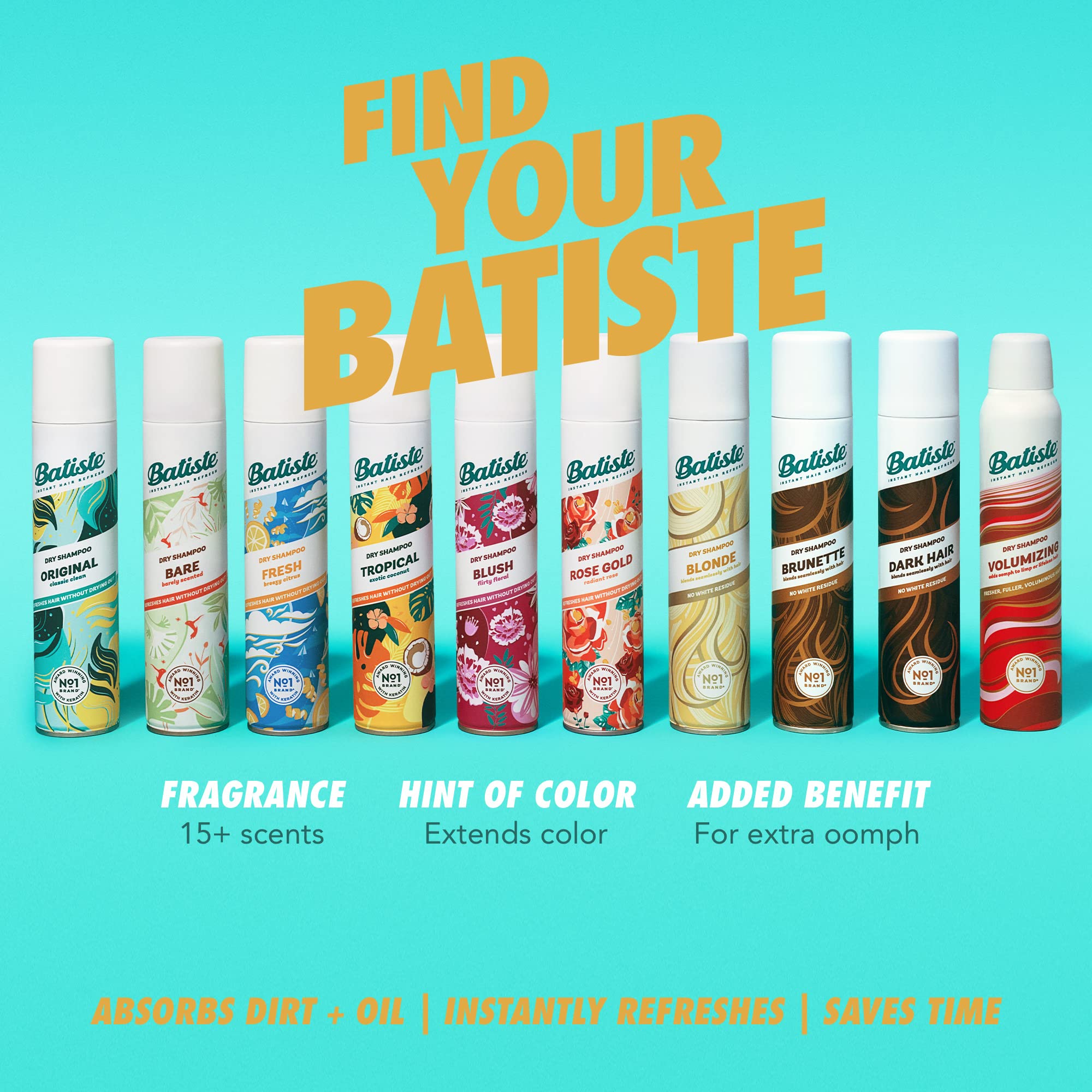 Batiste Dry Shampoo Blonde, 6.35oz | Brilliant Blonde Color-Tinted Refresh