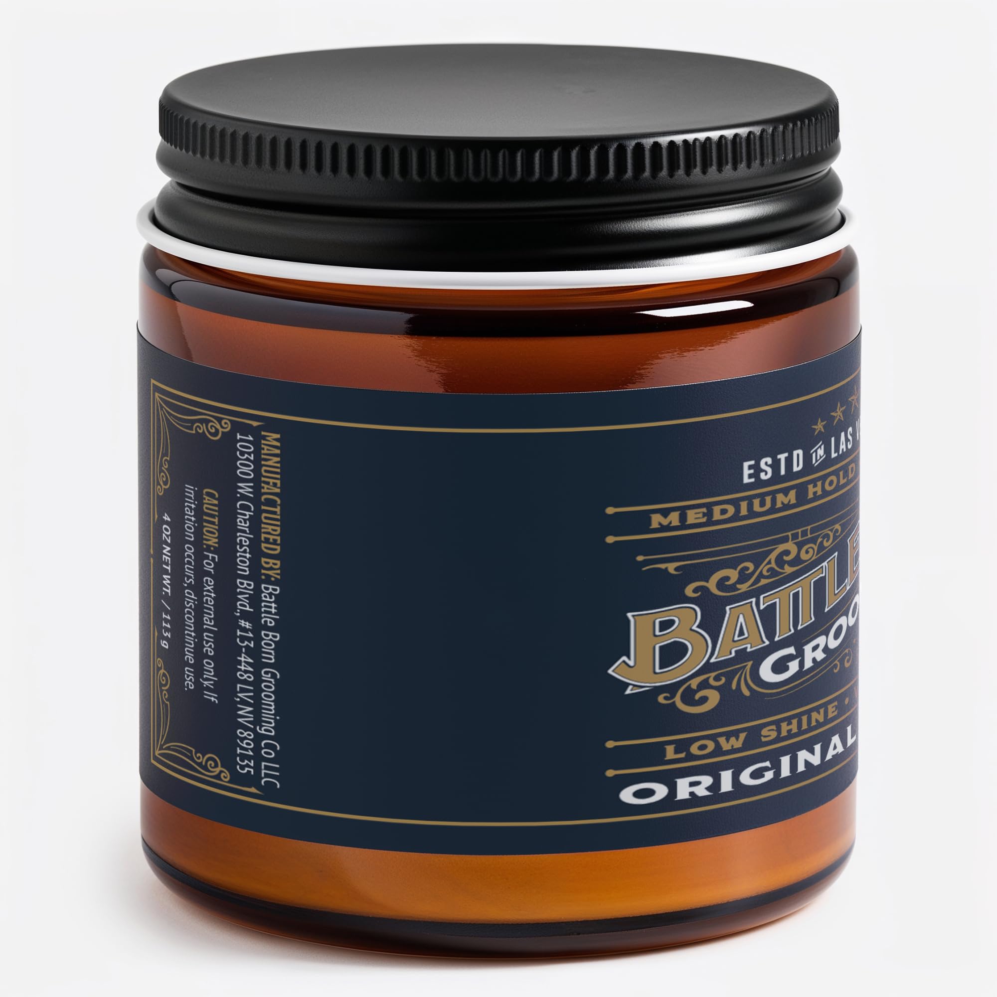 Battle Born Original Pomade – Unscented, 4 oz | Medium Hold, Water Based