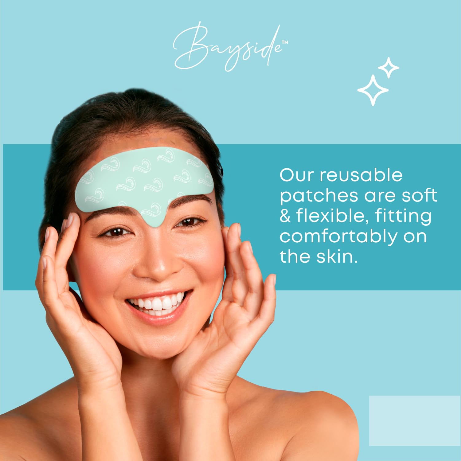 Bayside Forehead Wrinkle Patches – Reusable Non-Invasive Treatment with Storage Tin