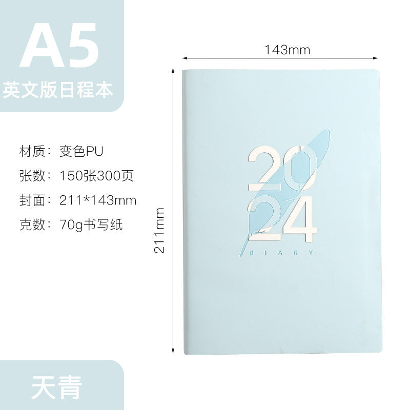 English Schedule Book 365 Days Daily Planner
