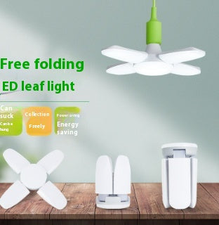 Bulb Super Bright Energy Saving Energy Saving Household Room Living Room Leaf Fan-shaped Energy Saving Lamp Folding