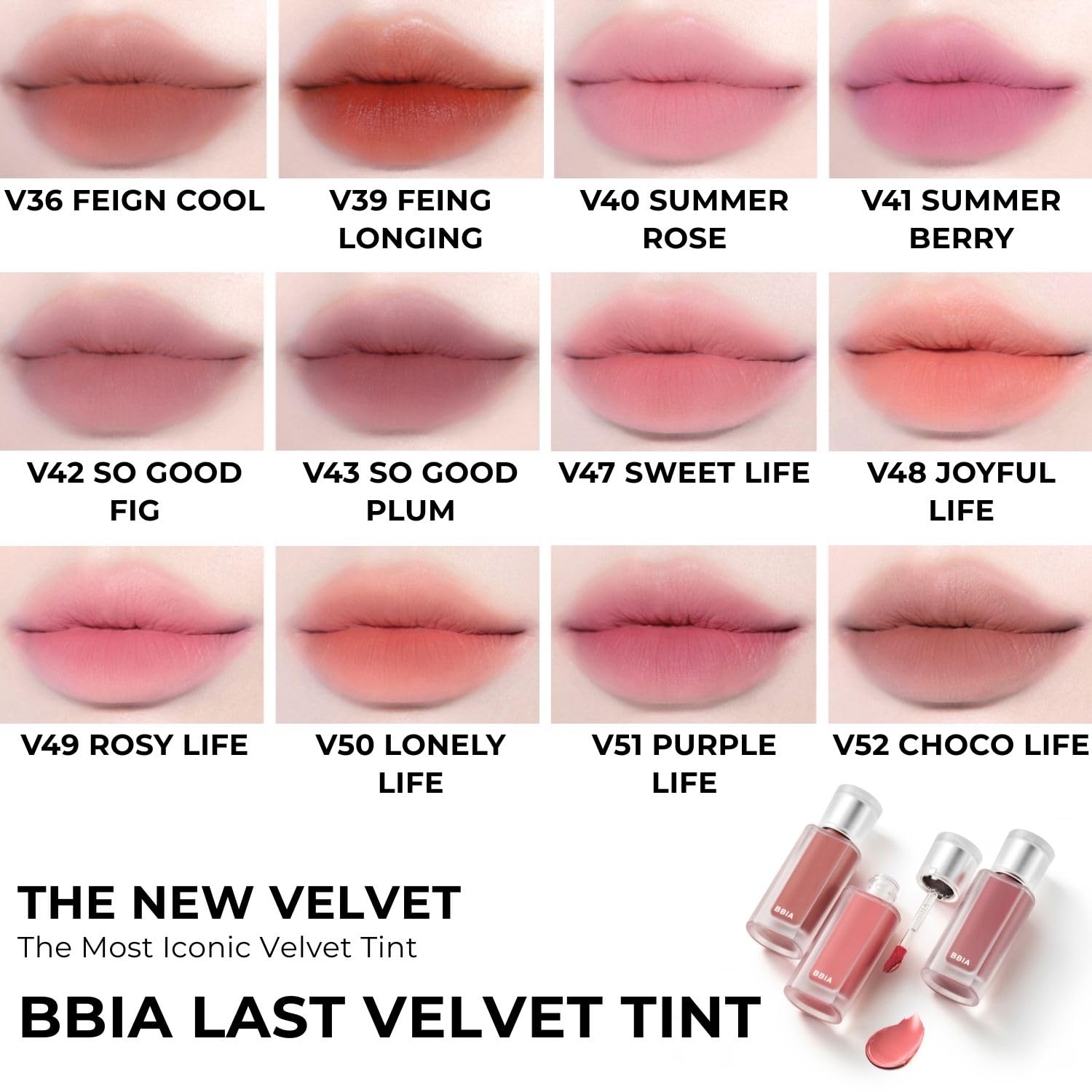 BBIA Last Velvet Tint NEW – Soft Creamy Matte Lip Stain, Velvet Texture, Long-Lasting Pigment, Vegan Korean Lip Makeup (Pack of 1)
