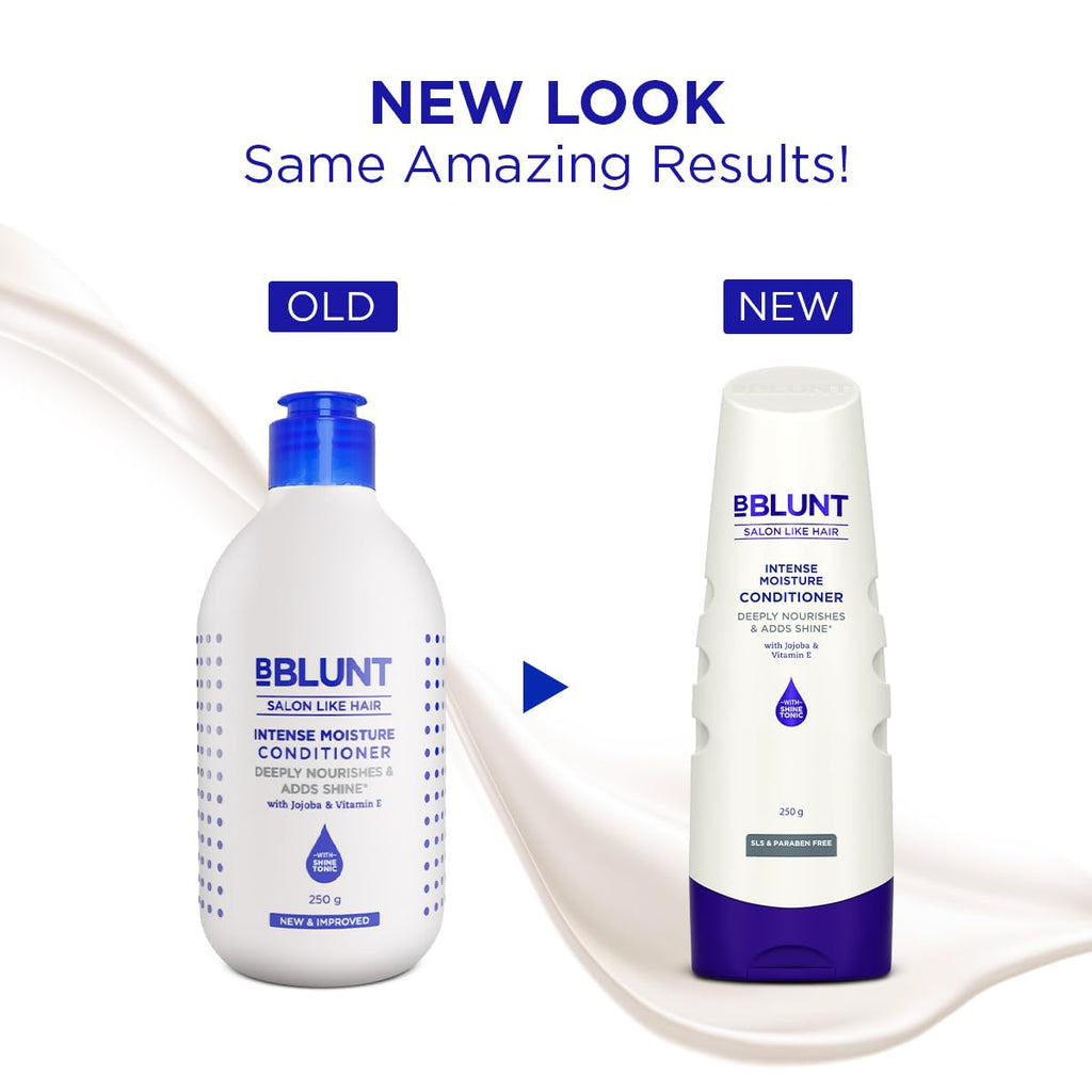 BBLUNT Intense Moisture Shampoo & Conditioner Duo – 300 ml + 250 g | Hydrating Hair Care