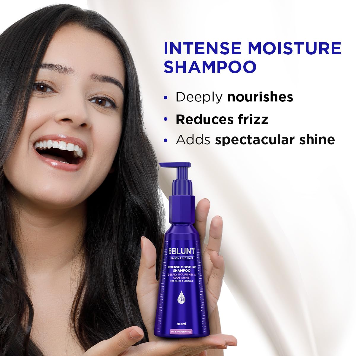 BBLUNT Intense Moisture Shampoo & Conditioner Duo – 300 ml + 250 g | Hydrating Hair Care
