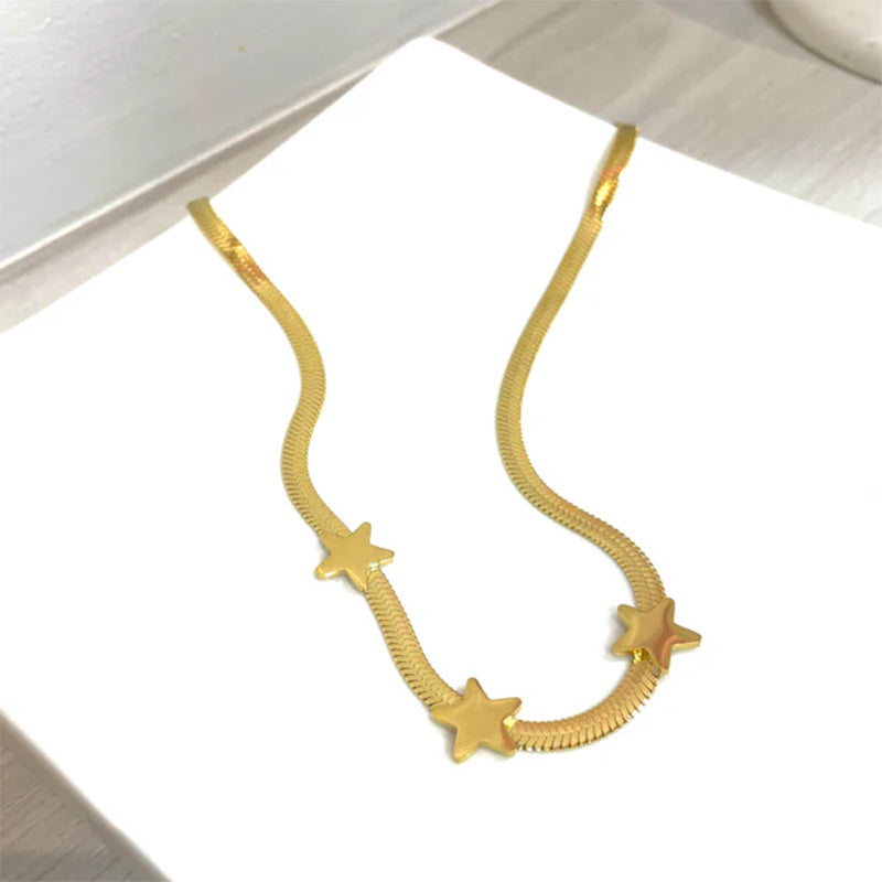 Stainless Steel Necklaces Gothic Blade Snake Chains Stars Choker Statement Light Luxury Temperament Necklace For Women Jewelry