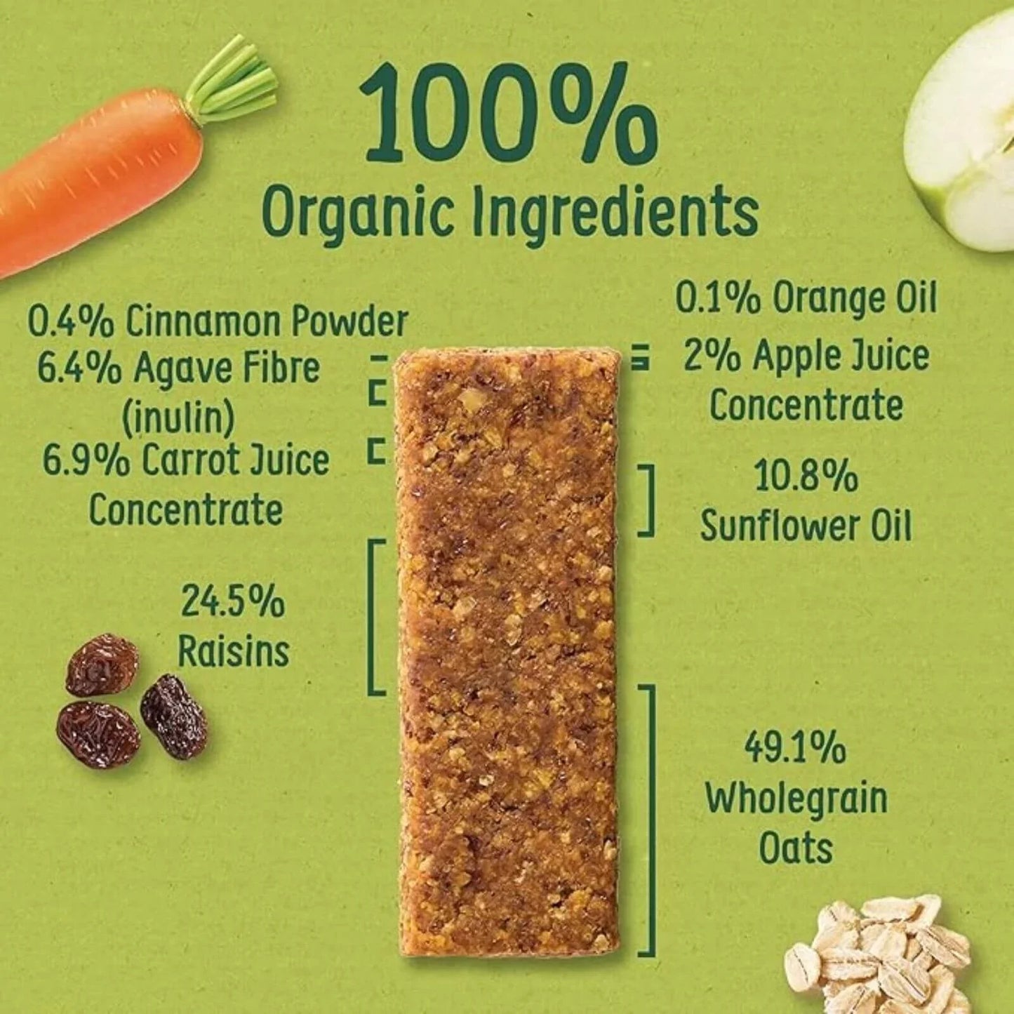 Organix Carrot Cake Organic Soft Oaty Bars 12+ months 138g (6x23g)