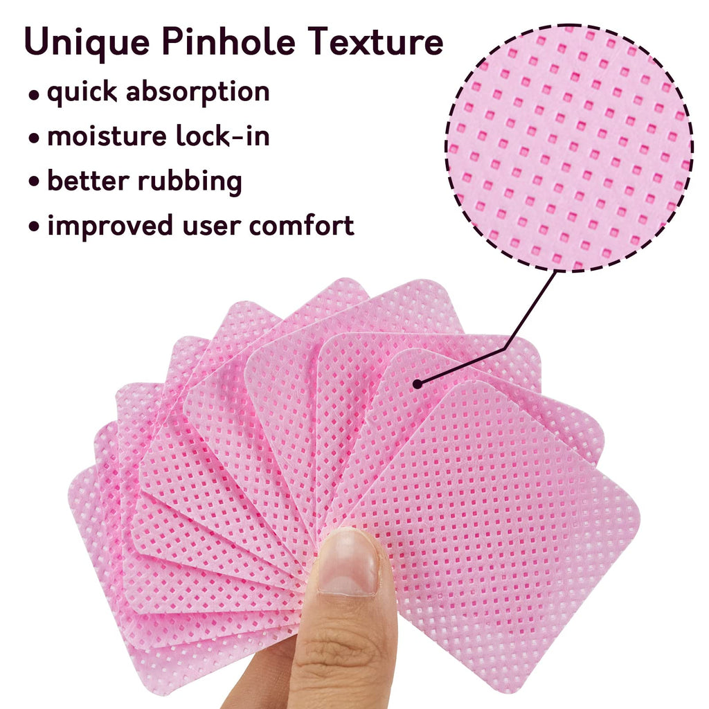 BCOWOS Pink Lint-Free Nail Wipes – 2000PCS, Ultra-Absorbent Polish Remover Pads for Nails, Gel & Lash Extensions