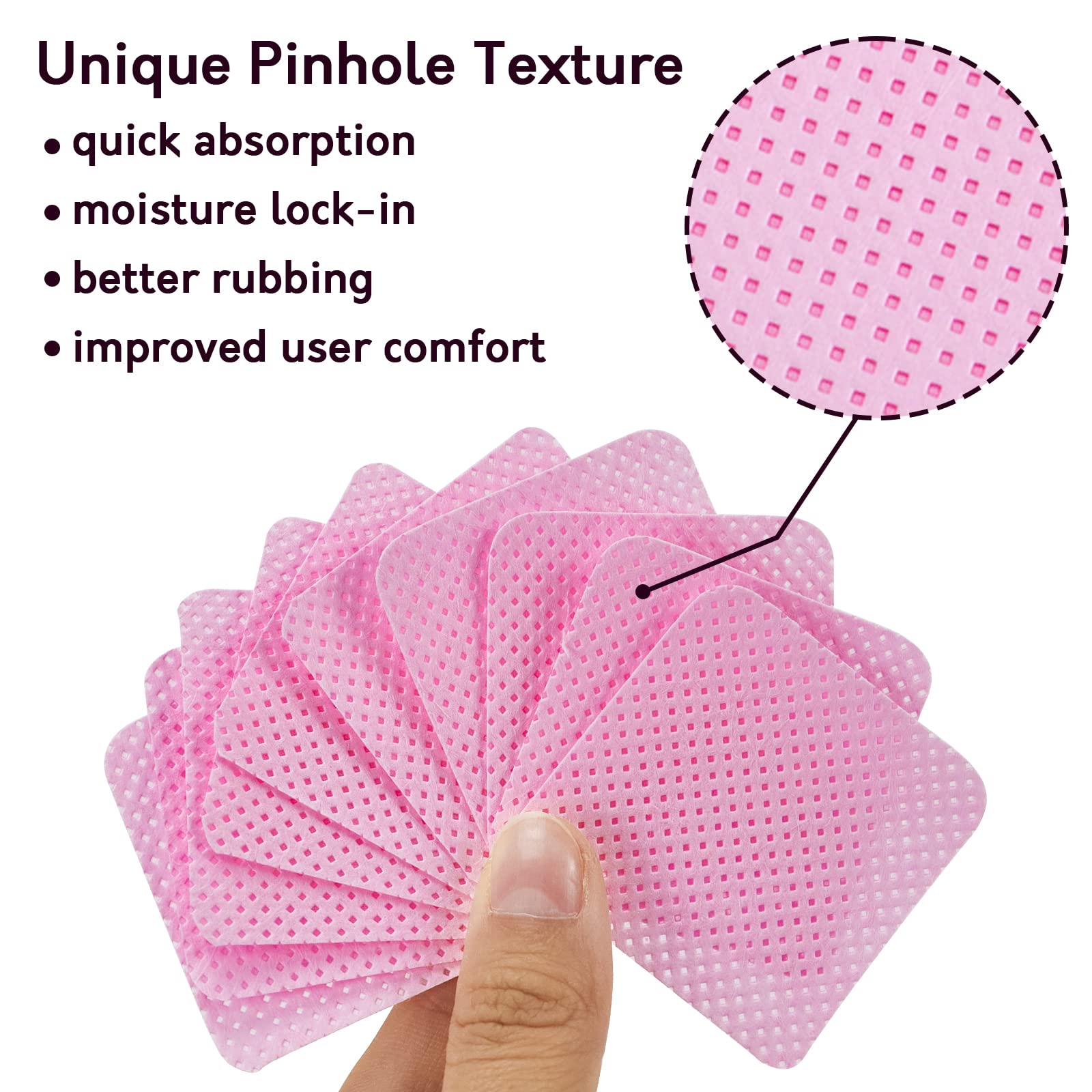 BCOWOS Pink Lint-Free Nail Wipes – 2000PCS, Ultra-Absorbent Polish Remover Pads for Nails, Gel & Lash Extensions