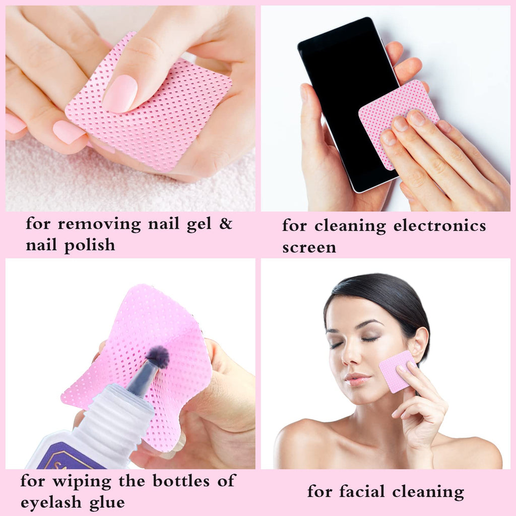 BCOWOS Pink Lint-Free Nail Wipes – 2000PCS, Ultra-Absorbent Polish Remover Pads for Nails, Gel & Lash Extensions