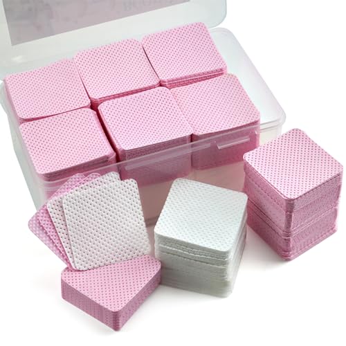 BCOWOS Pink Lint-Free Nail Wipes – 2000PCS, Ultra-Absorbent Polish Remover Pads for Nails, Gel & Lash Extensions