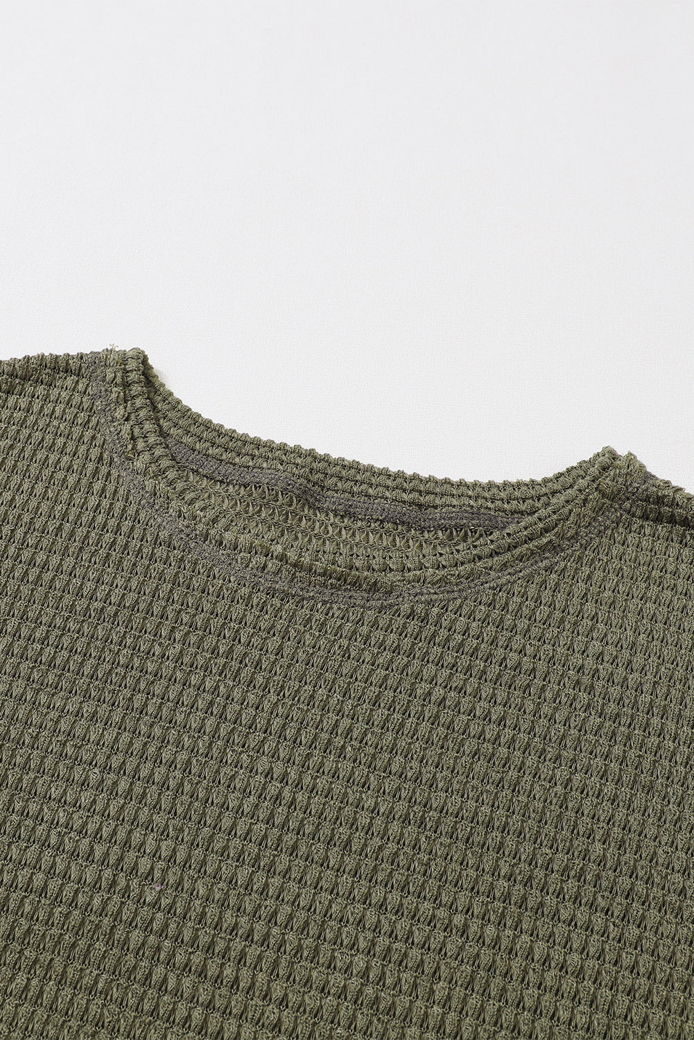 Moss Green Textured Knit Top | Plus Size Long Sleeve
