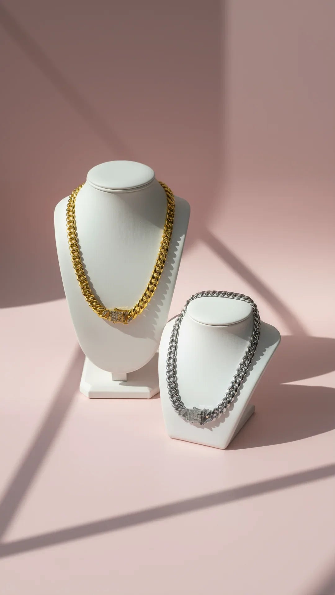 Crystal Clasp Pavé Link Chain Necklace Chain