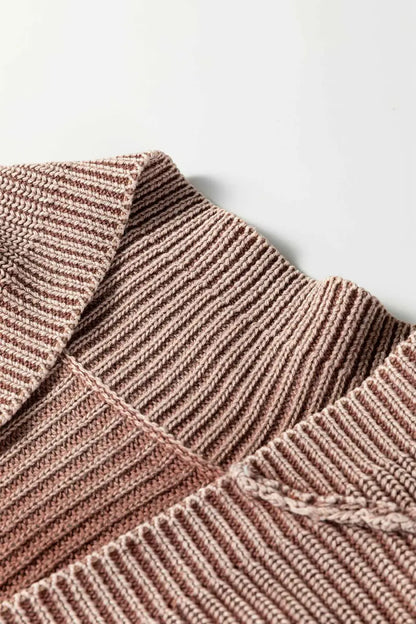 Stonewash Patchwork Knit Open Cardigan Women UK
