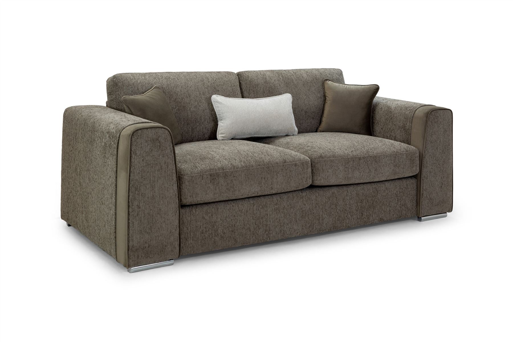 Naples 3-Seater Sofa with Soft Chenille, Removable Cushion Covers