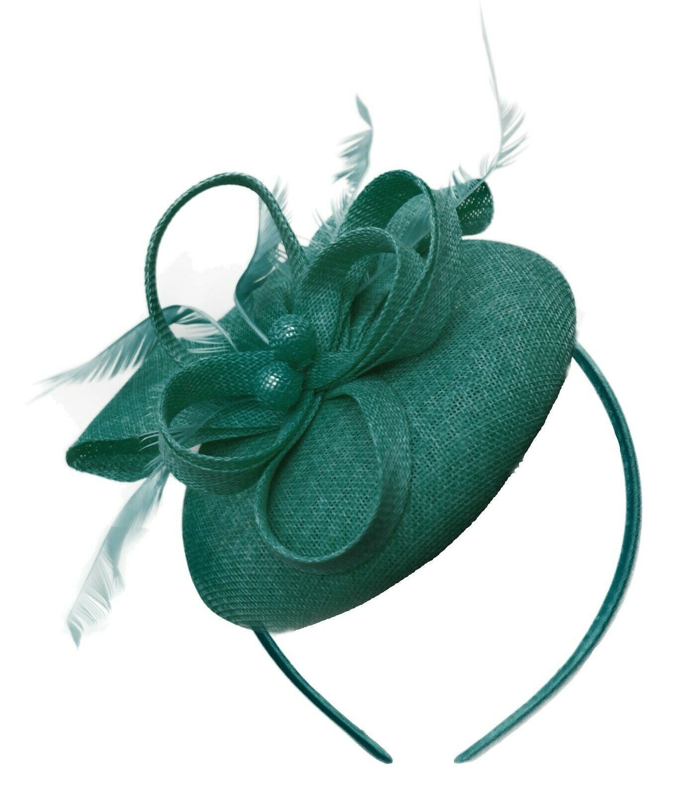 Round Pillbox Bow Sinamay Headband Fascinator Weddings Ascot Hatinator Races