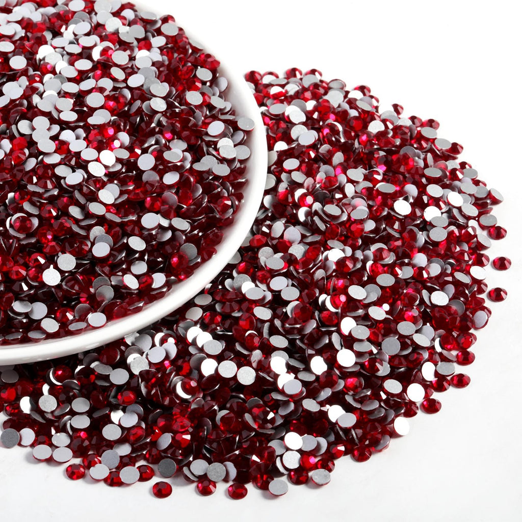 BEADSLAND Flatback Red Rhinestones Bulk – 14,400 SS10 2.7-2.9mm for Nails, Crafts & DIY