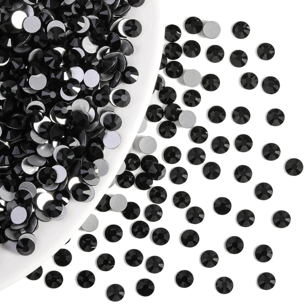 BEADSLAND Beadsland Flatback Rhinestones Bulk – 14,400 pcs Jet Black SS10 2.7-2.9mm