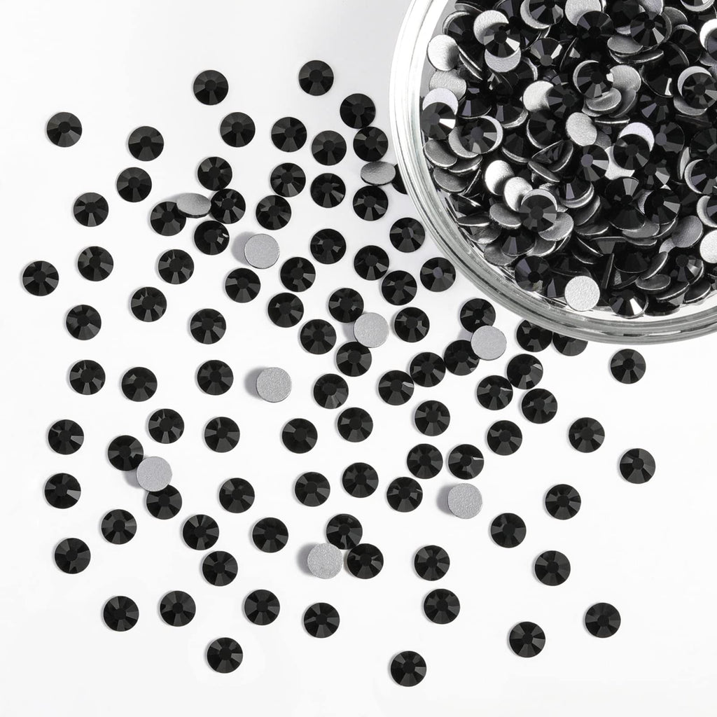 BEADSLAND Flatback Rhinestones Bulk – 14400pcs Jet Black SS8 2.3–2.5mm for Nails & Crafts