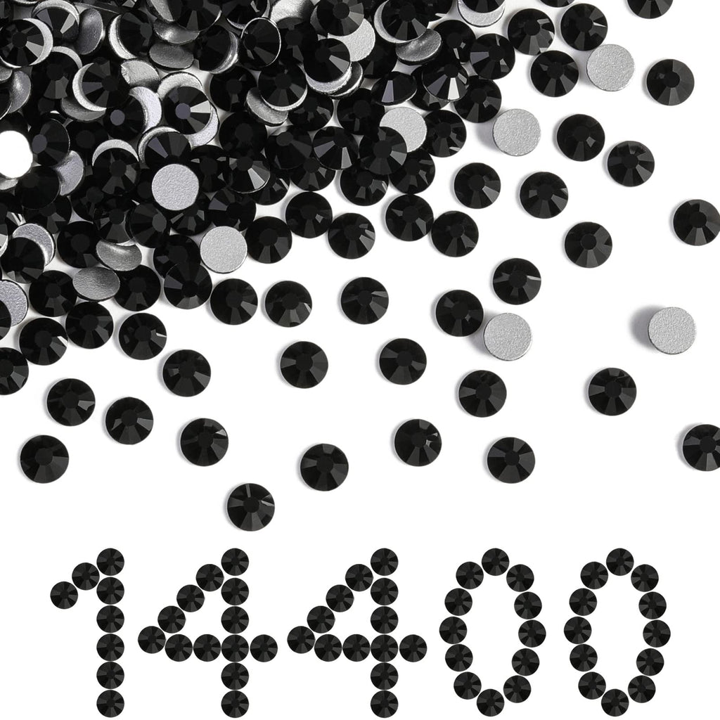 BEADSLAND Beadsland Flatback Rhinestones Bulk – 14,400 pcs Jet Black SS10 2.7-2.9mm