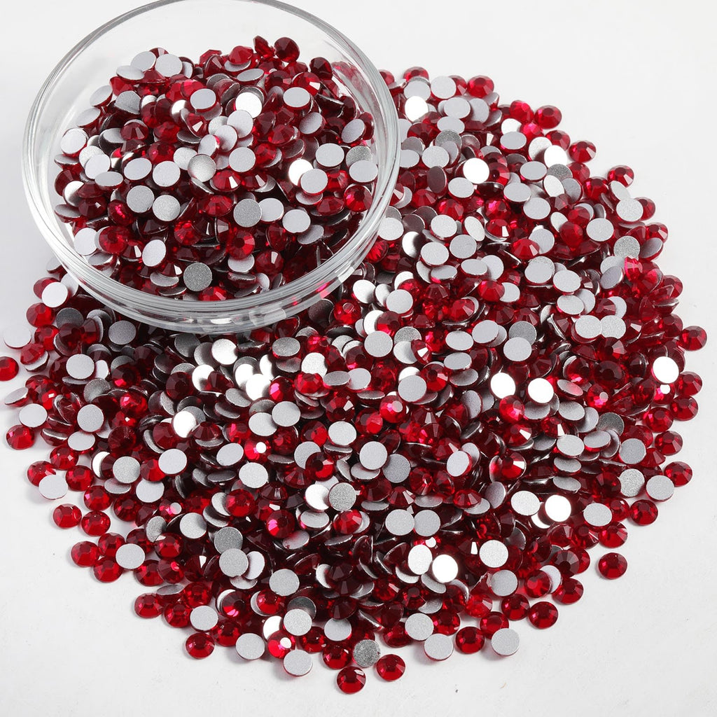 BEADSLAND Flatback Red Rhinestones Bulk – 14,400 SS10 2.7-2.9mm for Nails, Crafts & DIY