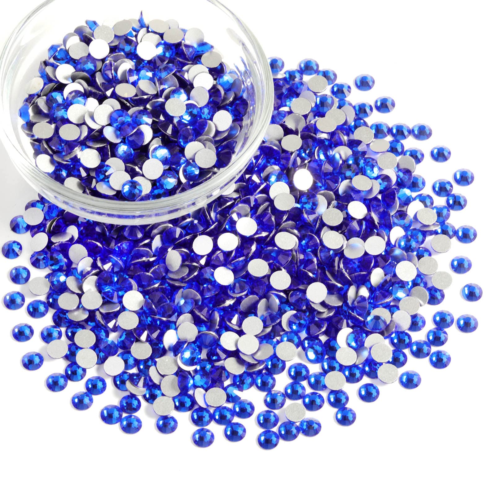Beadsland Flatback Rhinestones Bulk – 14400pcs Sapphire SS8 2.3–2.5mm for Nails, Crafts & DIY