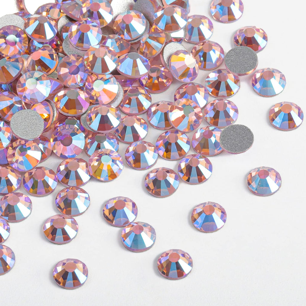 Beadsland 576pcs Light Pink AB Flatback Rhinestones – SS30 6.3–6.5mm for Nail Art & Crafts