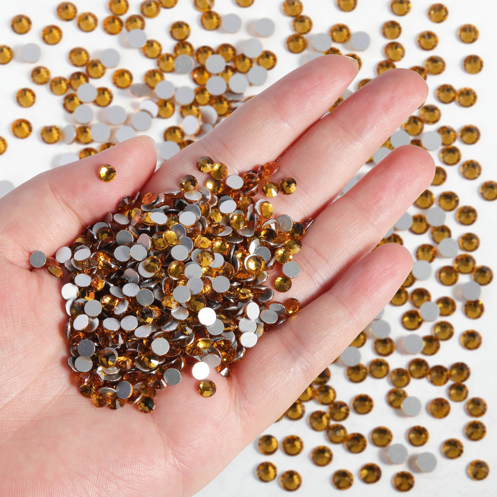 Beadsland Flatback Topaz Rhinestones SS6 1.9-2.1mm | 14,400pc Bulk for Nails & Crafts