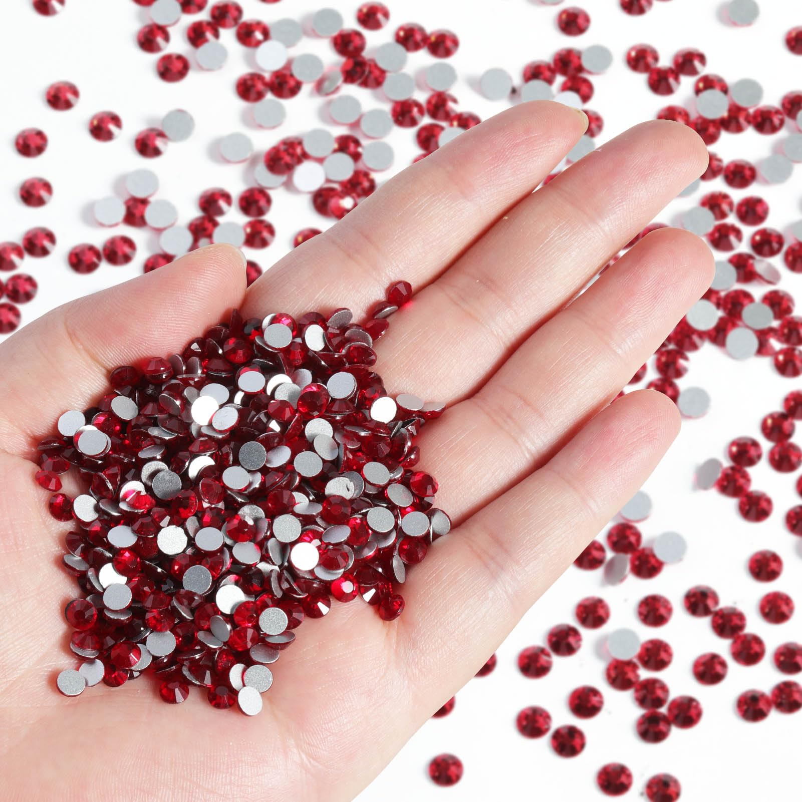 BEADSLAND Flatback Red Rhinestones Bulk – 14,400 SS10 2.7-2.9mm for Nails, Crafts & DIY