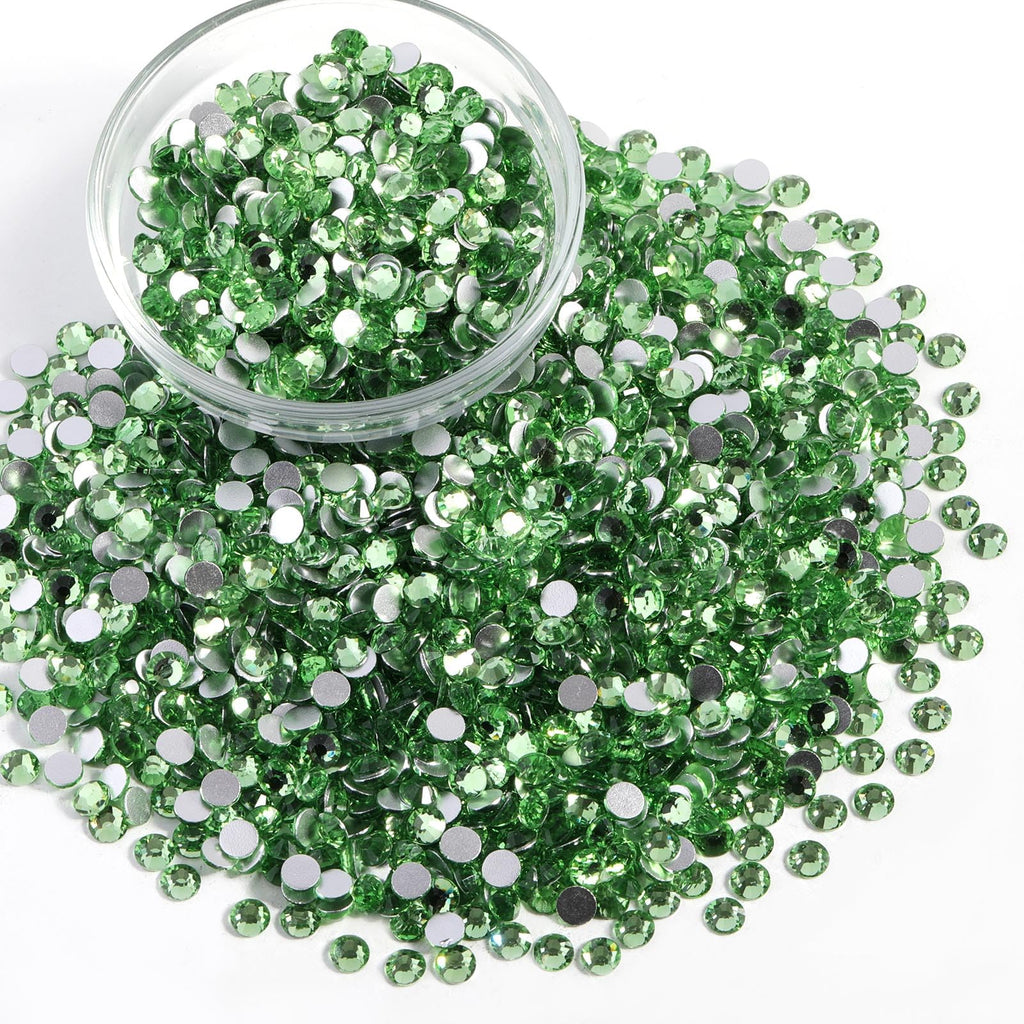BEADSLAND 14400pcs Flatback Green Rhinestones SS10 2.7-2.9mm for Nails, Crafts & DIY