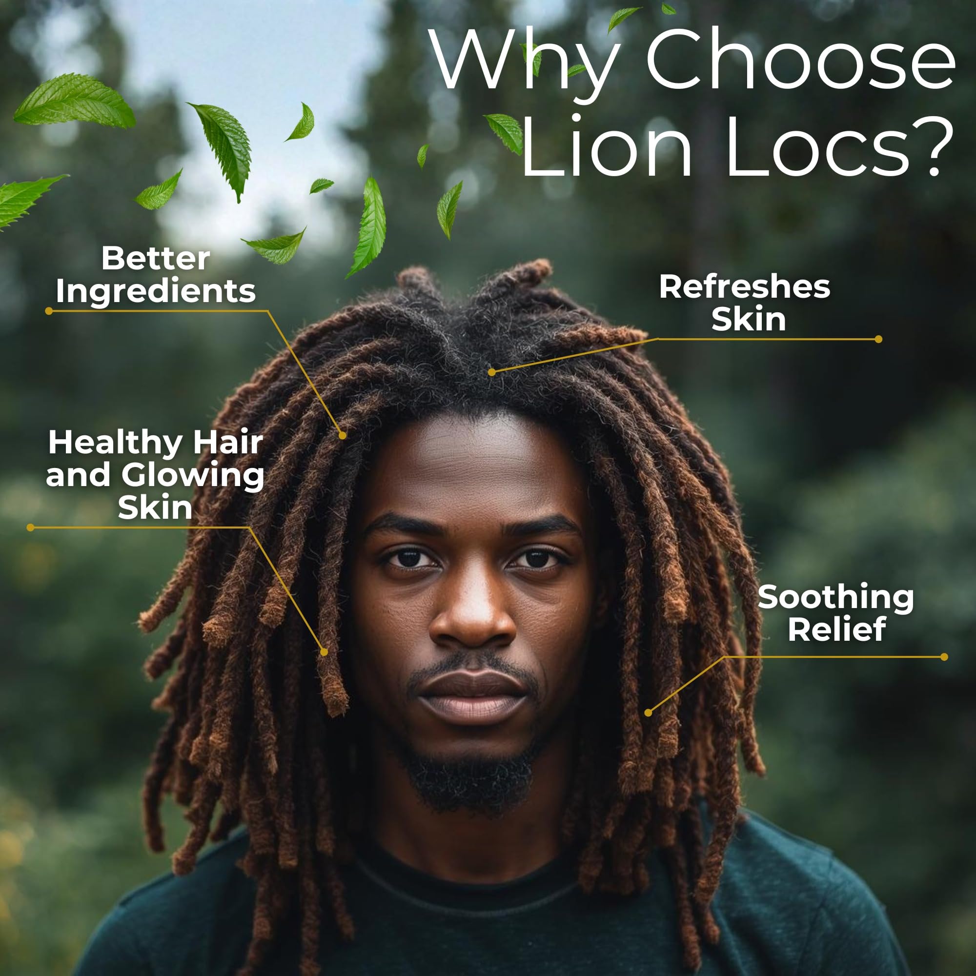 Beard Gains Lion Locs Rosewater Moisturizing Spray – Organic Vegan Rosewater for Locs & Skin (4oz, Tobacco)