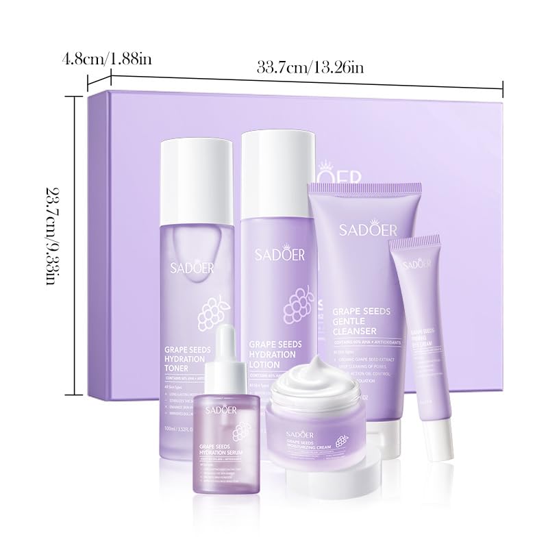 BeauBase Grapeseed Skincare Collection – Hydrating Gift Set for All Skin Types