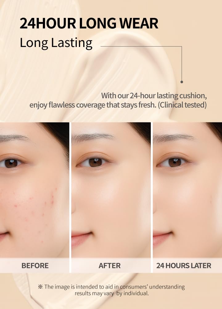BEAUDIANI Natural Coverage Mesh Tight Up Cushion – Korean Cushion Foundation (02 Light/Medium Beige) | Semi-Matte Radiance, Long-Lasting, Travel-Ready