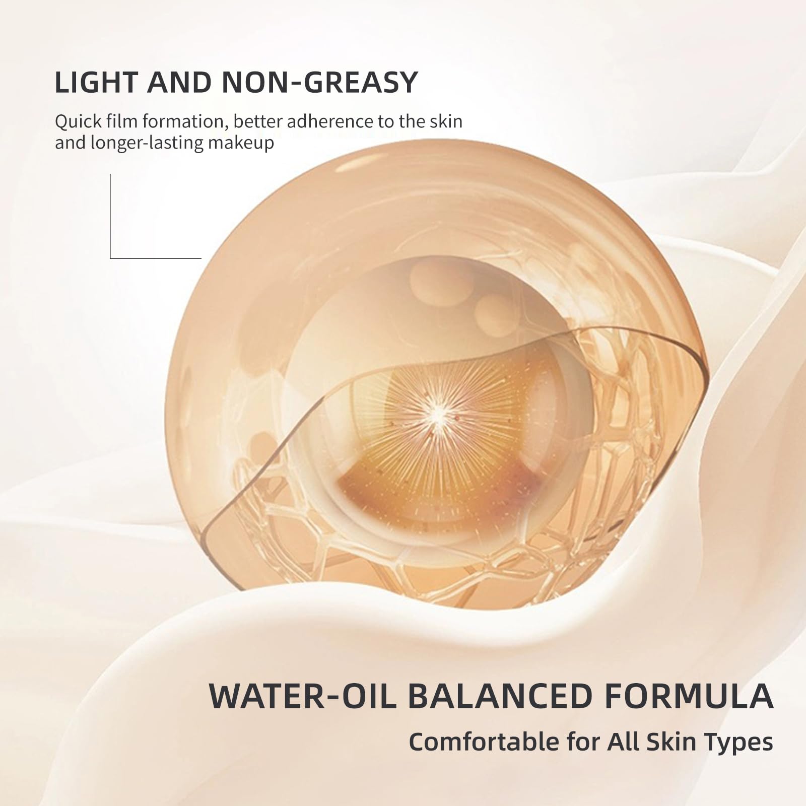 BEAUTNICE Long Wear Light Foundation - 8H Full Coverage, Velvet Matte Finish, Sweat & Oil Resistant, #01 Warm Wheat